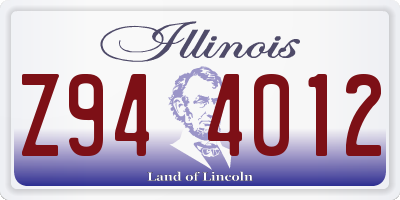 IL license plate Z944012
