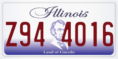 IL license plate Z944016