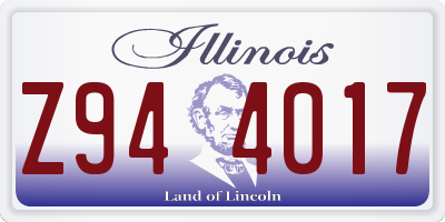 IL license plate Z944017