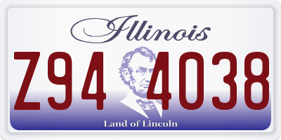 IL license plate Z944038
