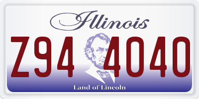 IL license plate Z944040