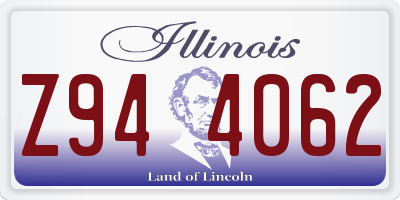 IL license plate Z944062