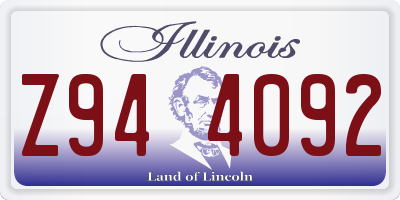 IL license plate Z944092