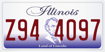 IL license plate Z944097