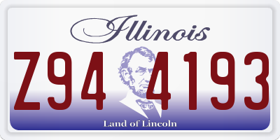 IL license plate Z944193