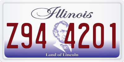 IL license plate Z944201