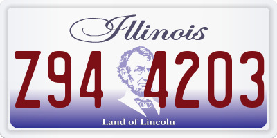 IL license plate Z944203