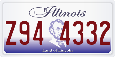 IL license plate Z944332
