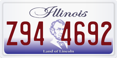 IL license plate Z944692
