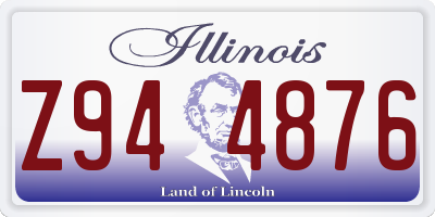 IL license plate Z944876