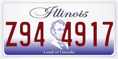 IL license plate Z944917