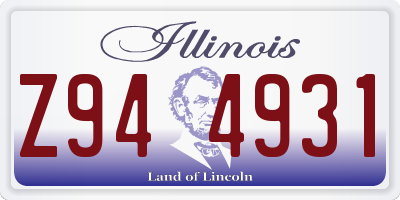 IL license plate Z944931