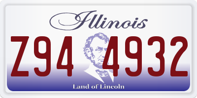 IL license plate Z944932