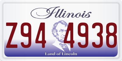 IL license plate Z944938