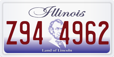 IL license plate Z944962