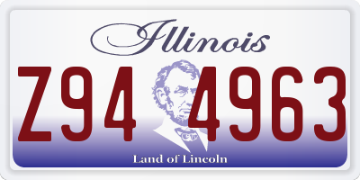 IL license plate Z944963