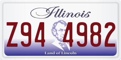 IL license plate Z944982