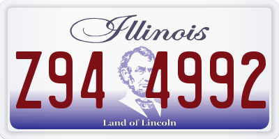 IL license plate Z944992