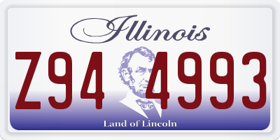 IL license plate Z944993