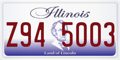 IL license plate Z945003
