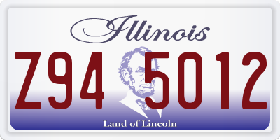 IL license plate Z945012