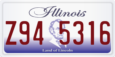 IL license plate Z945316