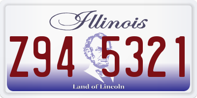 IL license plate Z945321