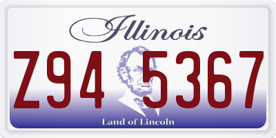 IL license plate Z945367
