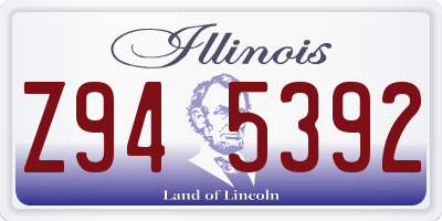 IL license plate Z945392