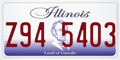 IL license plate Z945403