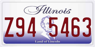IL license plate Z945463