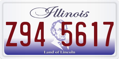 IL license plate Z945617