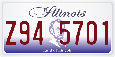 IL license plate Z945701