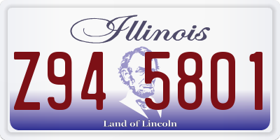IL license plate Z945801