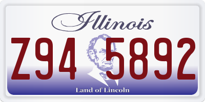 IL license plate Z945892