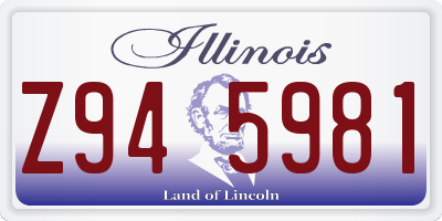 IL license plate Z945981