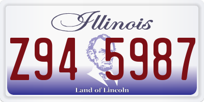 IL license plate Z945987