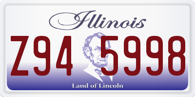 IL license plate Z945998