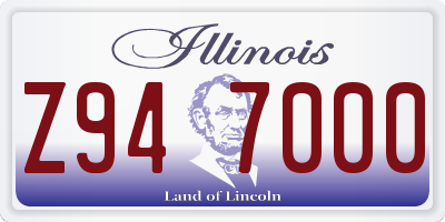 IL license plate Z947000