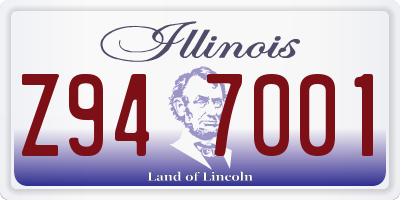 IL license plate Z947001