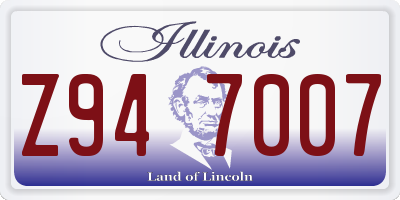 IL license plate Z947007