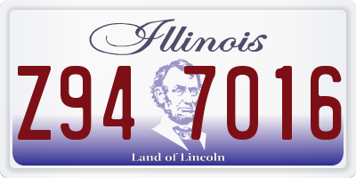 IL license plate Z947016