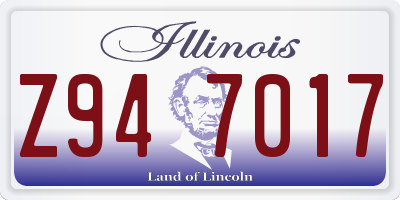 IL license plate Z947017