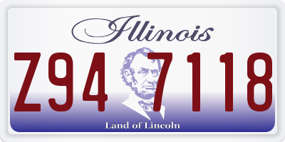 IL license plate Z947118