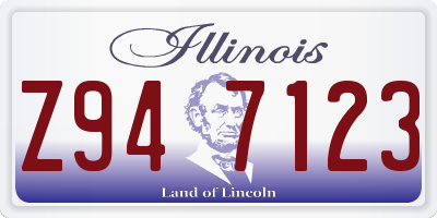 IL license plate Z947123