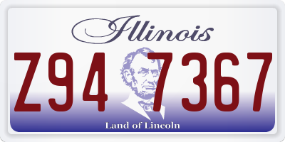 IL license plate Z947367