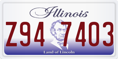 IL license plate Z947403