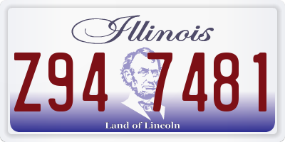 IL license plate Z947481