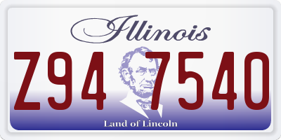 IL license plate Z947540