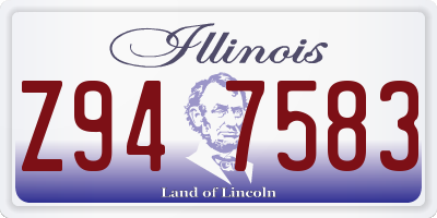 IL license plate Z947583